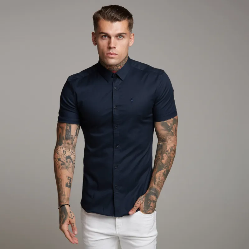 Father Sons Super Slim Luxe Ultra Stretch Classic Navy Short Sleeve -  FS330 sold by Father Sons