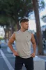 Father Sons Classic Light Grey Longline Gym Vest - FSH756 sold by Father Sons