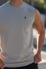 Father Sons Classic Light Grey Longline Gym Vest - FSH756 sold by Father Sons