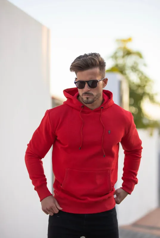 Father Sons Red & Black Overhead Hoodie Sweater - FSH549 sold by Father Sons