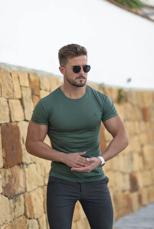 Father Sons Khaki Bamboo Crew T Shirt - FSH574 sold by Father Sons