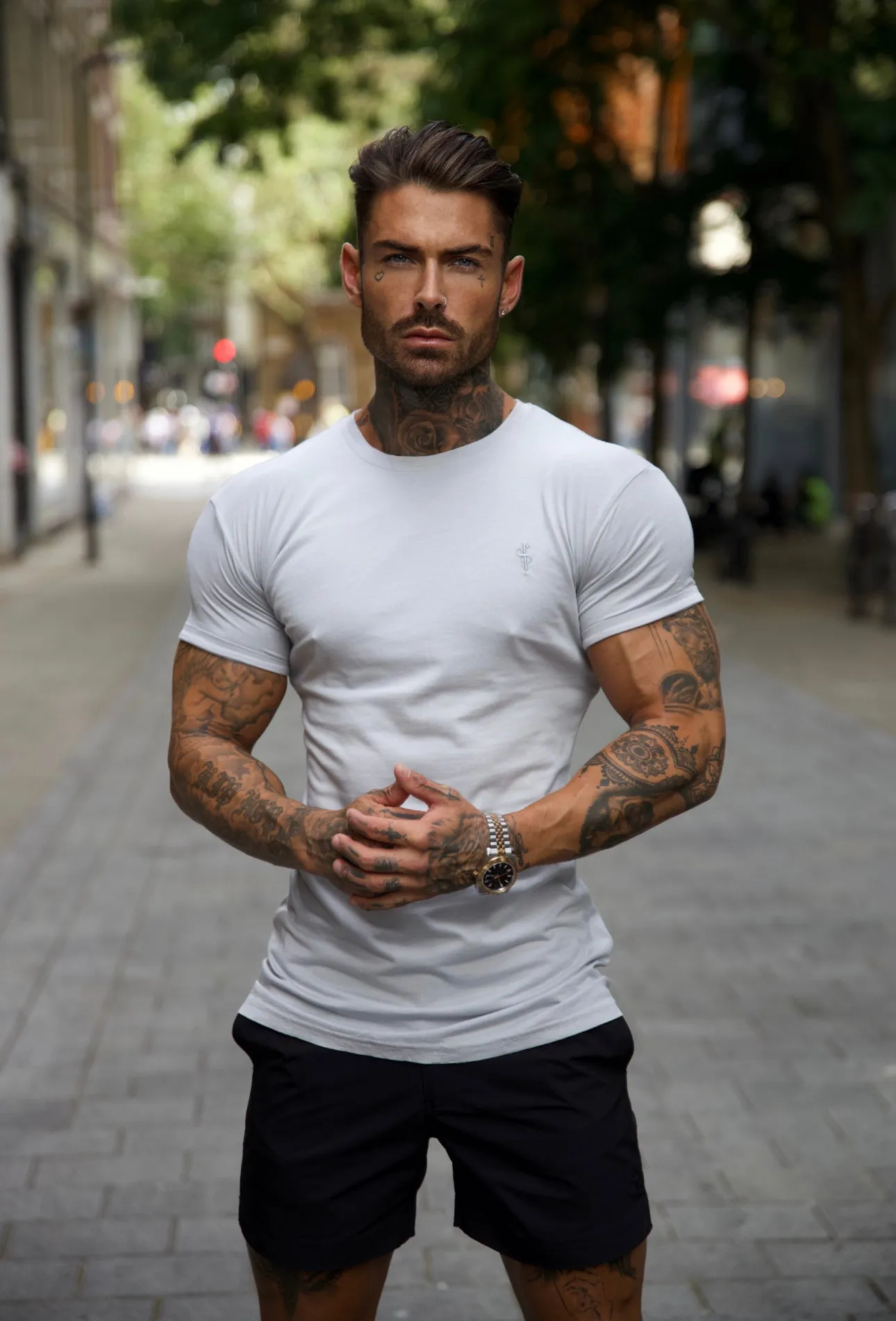 Father Sons Light Grey Bamboo Crew T Shirt - FSH578 sold by Father Sons product image thumbnail 2