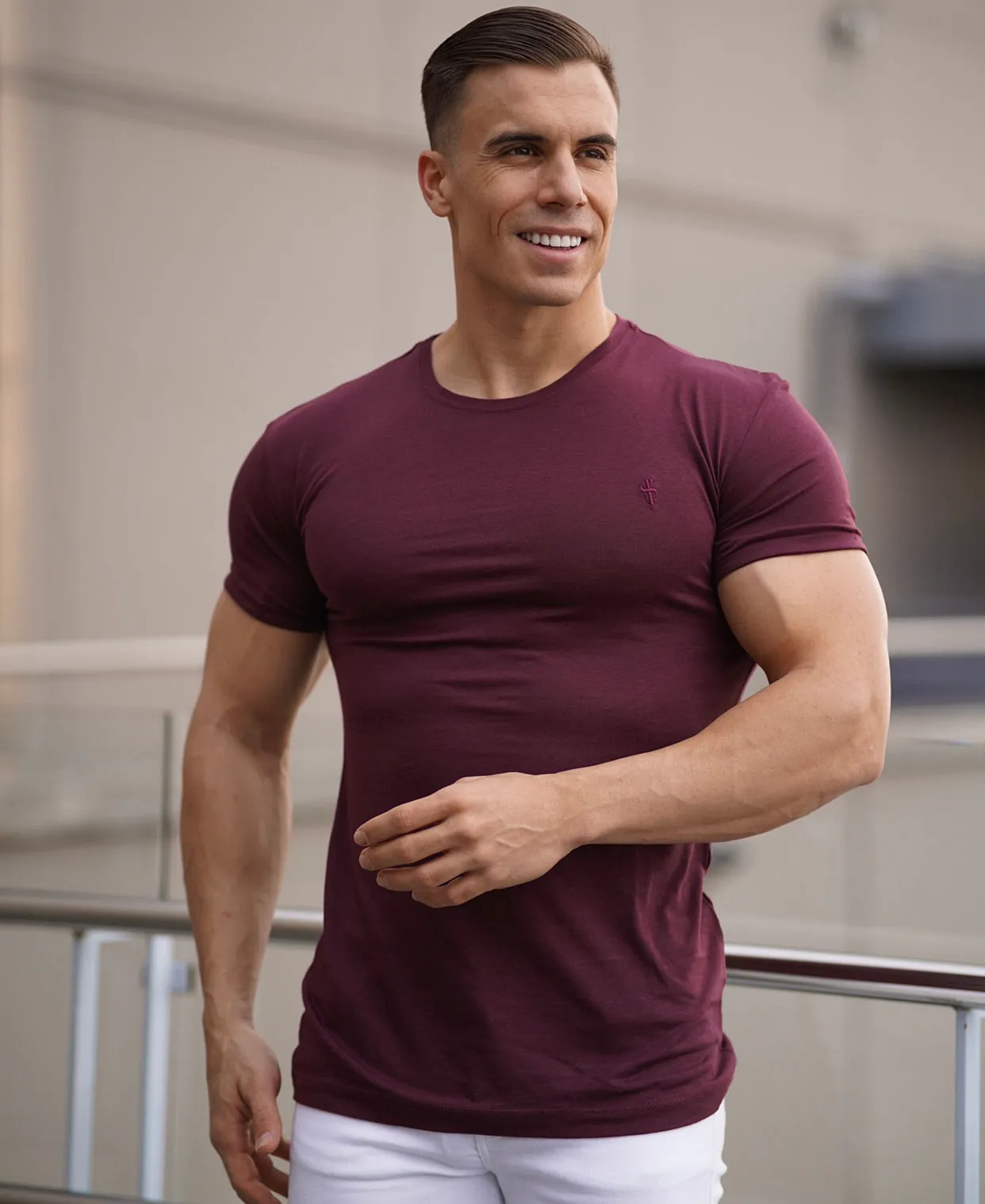 Father Sons Burgundy Bamboo Crew T Shirt - FSH572 sold by Father Sons product image thumbnail 5