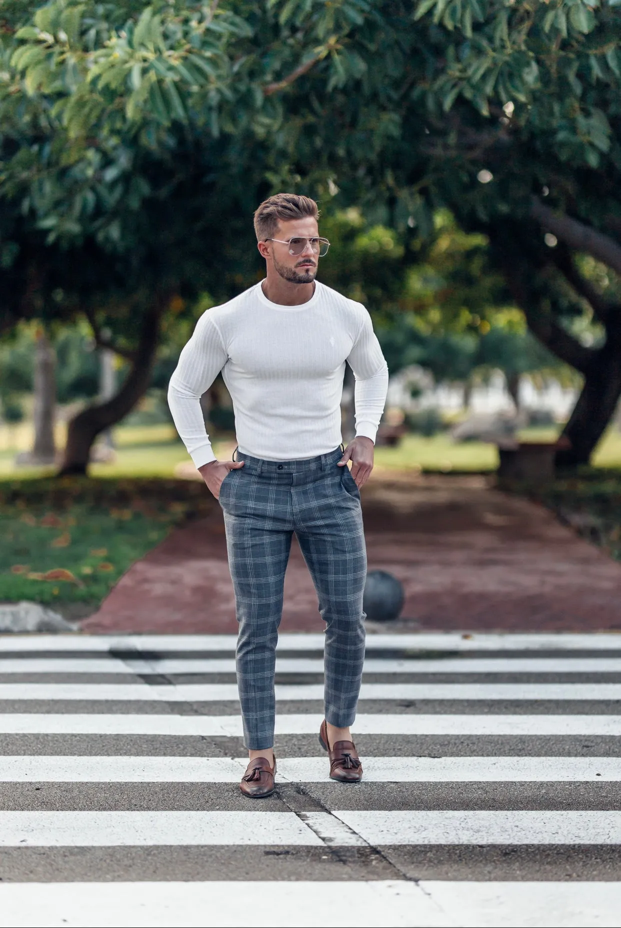 Father Sons Classic White Ribbed Knit Sweater - FSH534 sold by Father Sons