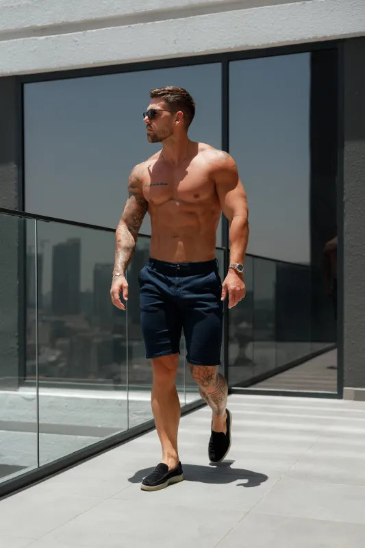 Father Sons Slim Fit Navy Chino Shorts - FSH148 sold by Father Sons