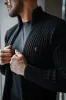 Father Sons Chunky Black Ribbed  Zipped Cardigan - FSJ068 sold by Father Sons