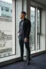 Father Sons Chunky Black Ribbed  Zipped Cardigan - FSJ068 sold by Father Sons
