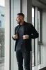 Father Sons Chunky Black Ribbed  Zipped Cardigan - FSJ068 sold by Father Sons