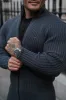 Father Sons Chunky Gunmetal Ribbed Zipped Cardigan - FSJ072 sold by Father Sons