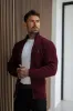 Father Sons Chunky Burgundy Ribbed Zipped Cardigan - FSJ071 sold by Father Sons