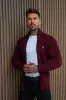 Father Sons Chunky Burgundy Ribbed Zipped Cardigan - FSJ071 sold by Father Sons