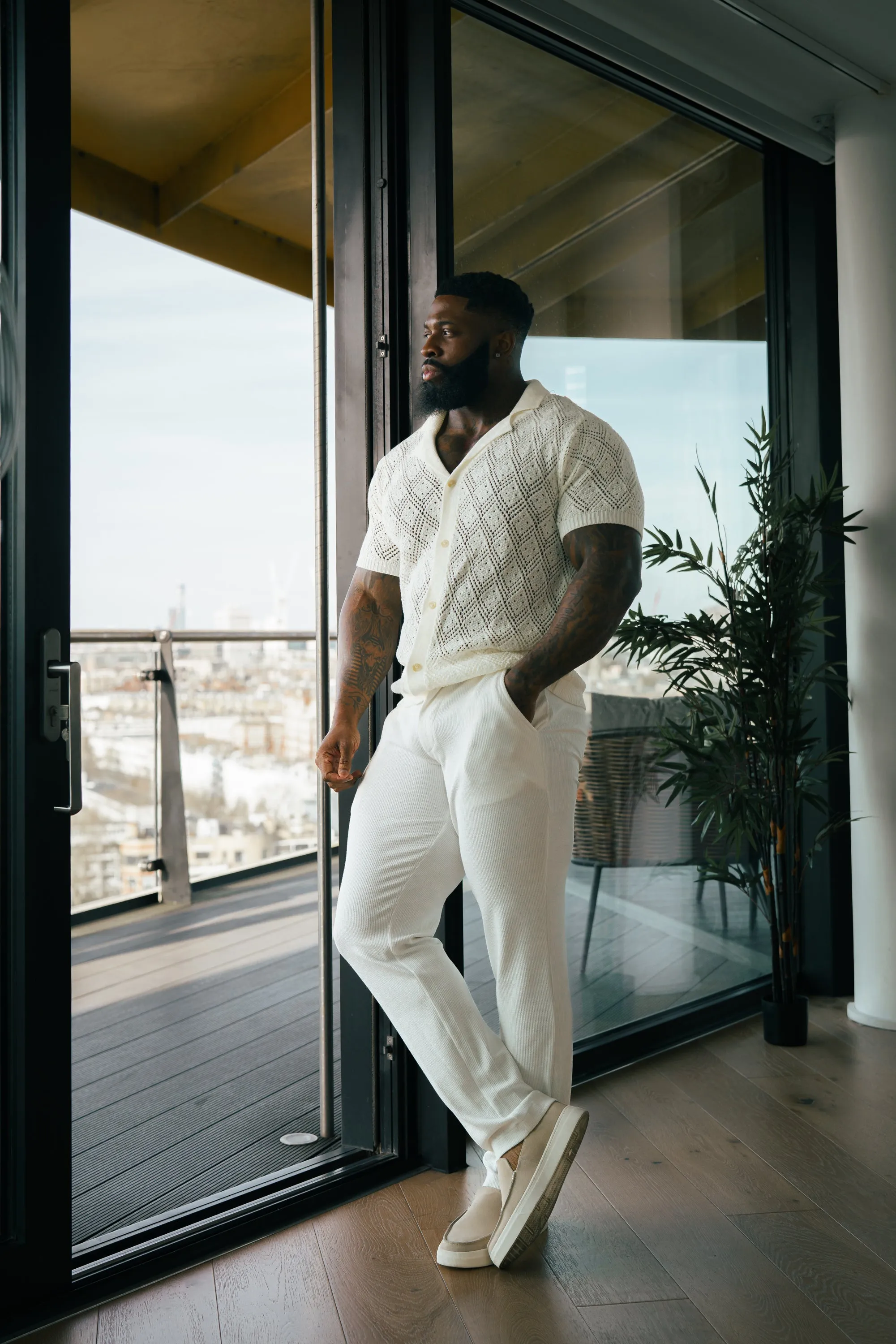 Father Sons Crochet Shirt Cream Short Sleeve - FSJ078 sold by Father Sons product image thumbnail 4