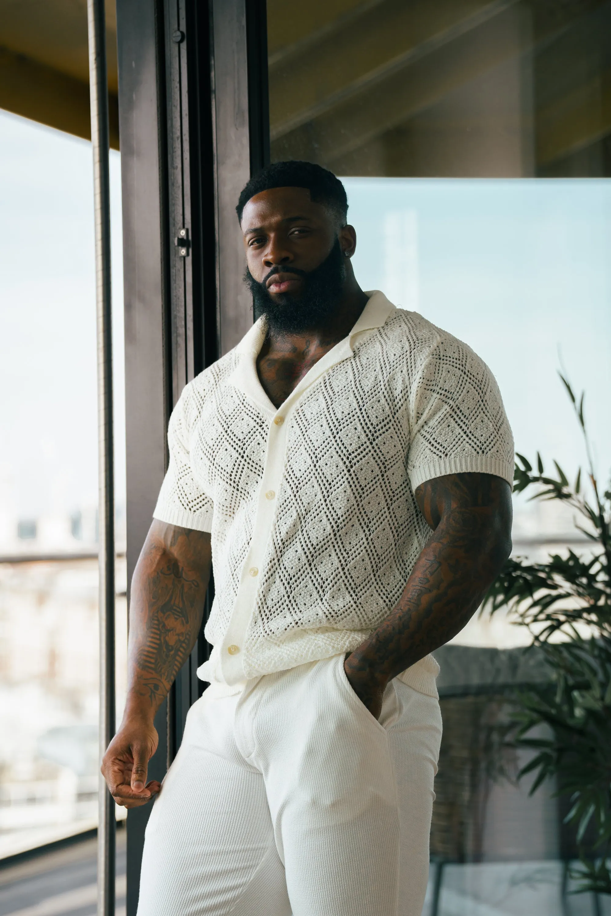 Father Sons Crochet Shirt Cream Short Sleeve - FSJ078 sold by Father Sons product image thumbnail 5