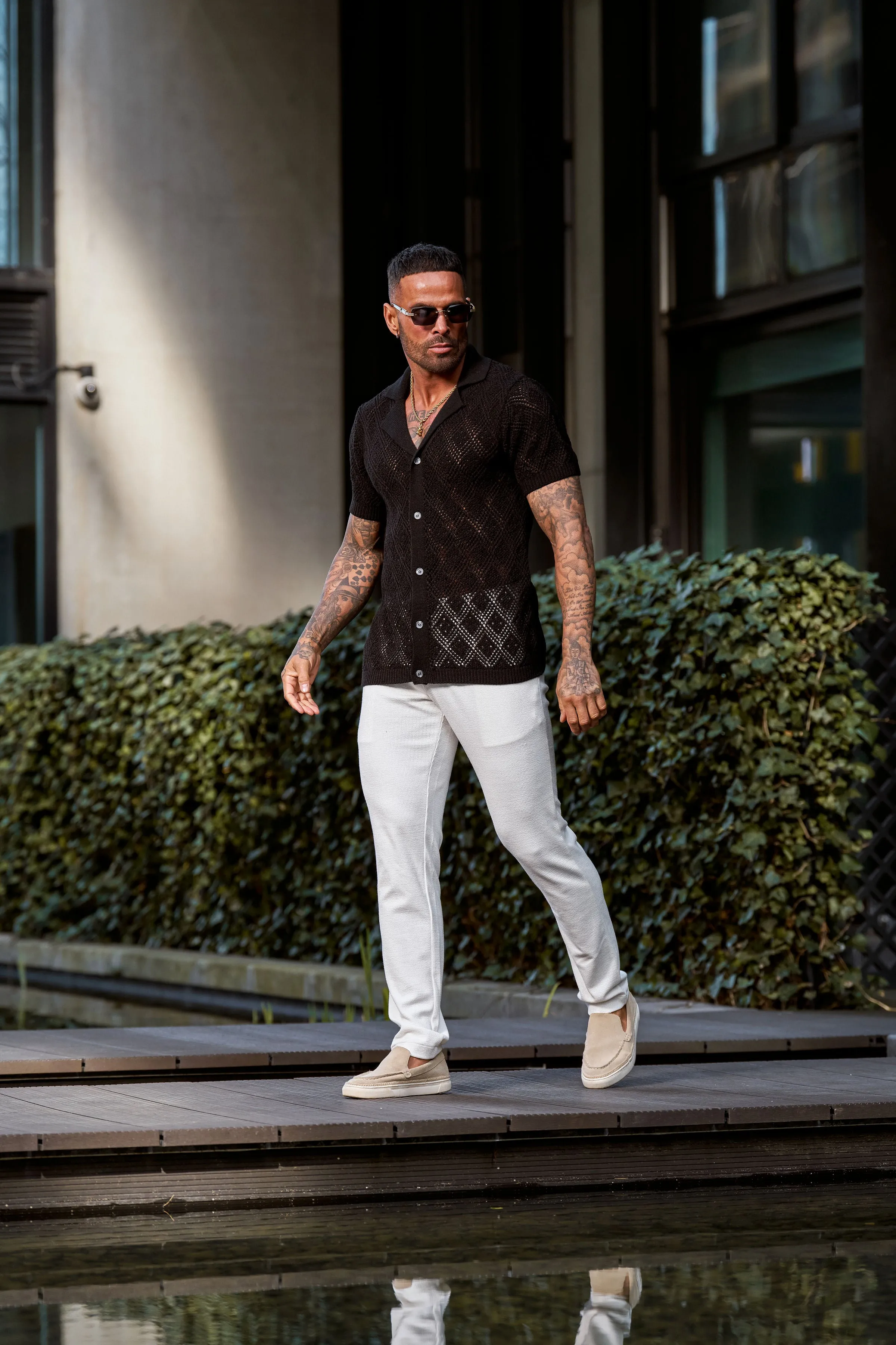 Father Sons Crochet Shirt Black Short Sleeve - FSJ074 sold by Father Sons product image thumbnail 2