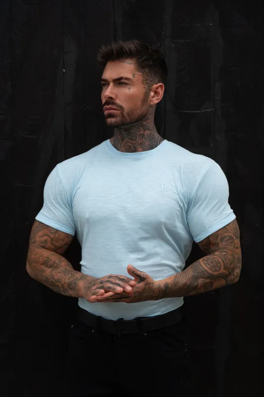 Father Sons Light Blue Slub Crew T-Shirt - FSH1335 sold by Father Sons