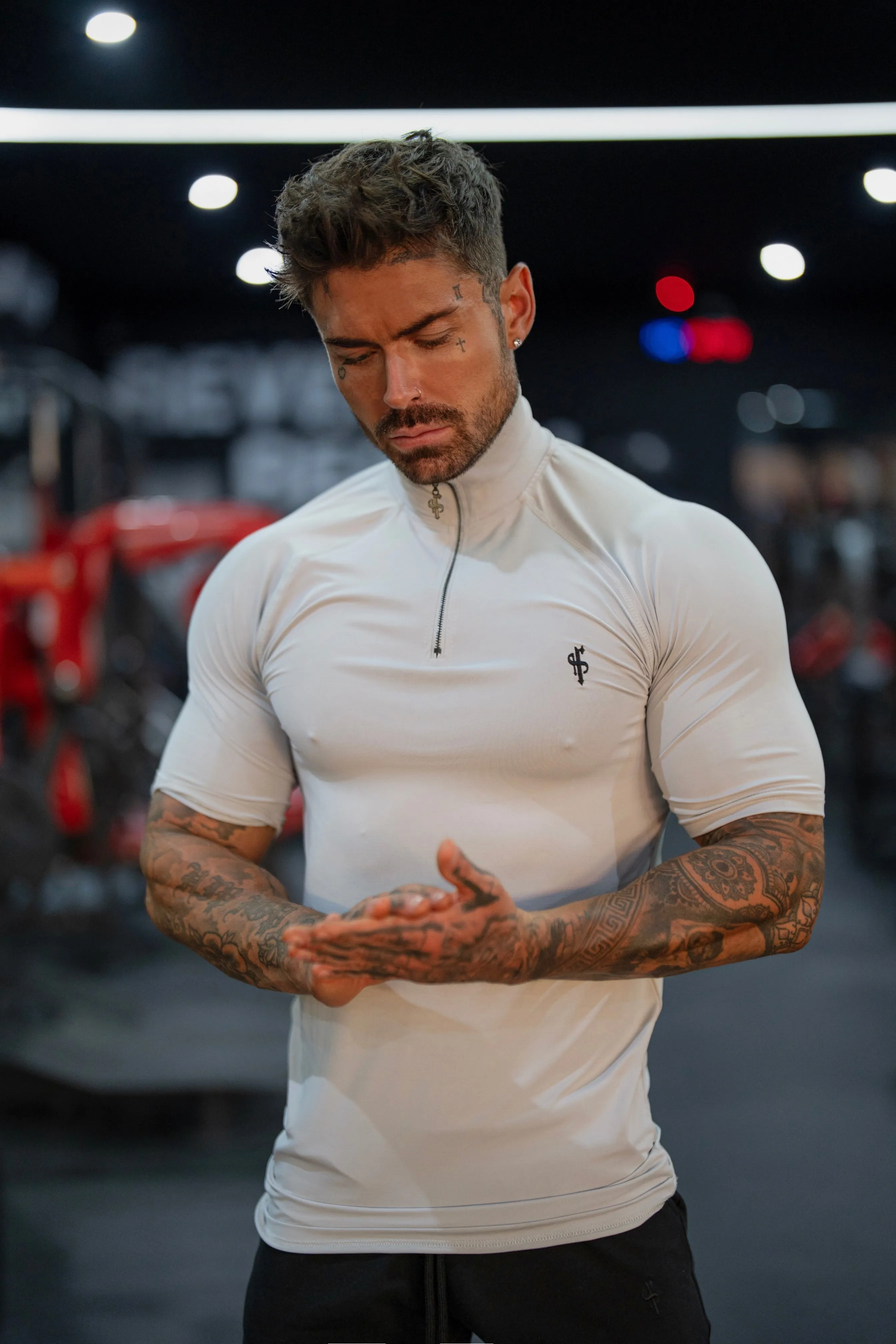 FS SS Light Grey Half Zip Gym Top - FSH1314 sold by Father Sons product image thumbnail 2
