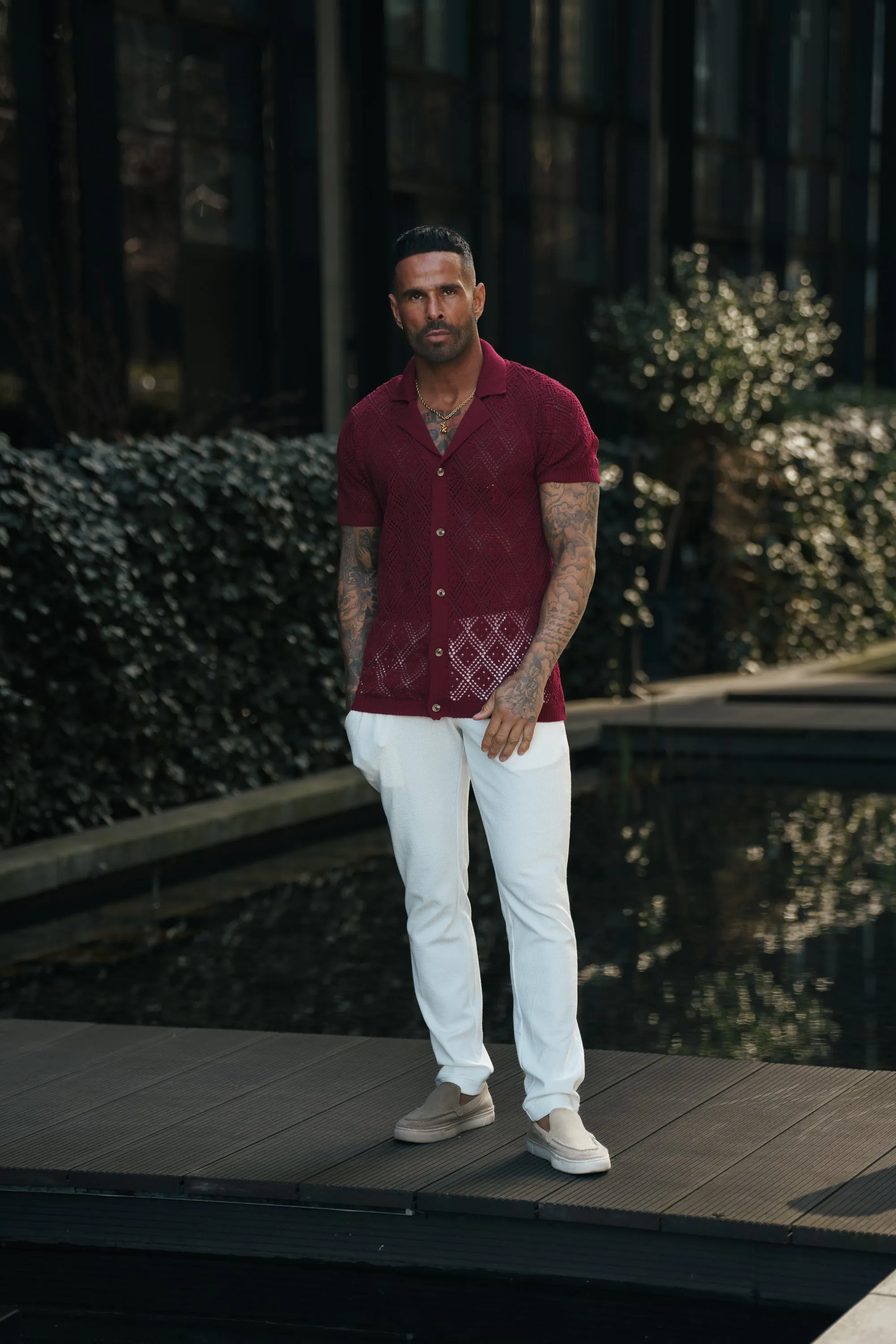 Father Sons Crochet Shirt Wine Short Sleeve - FSJ082 sold by Father Sons product image thumbnail 5