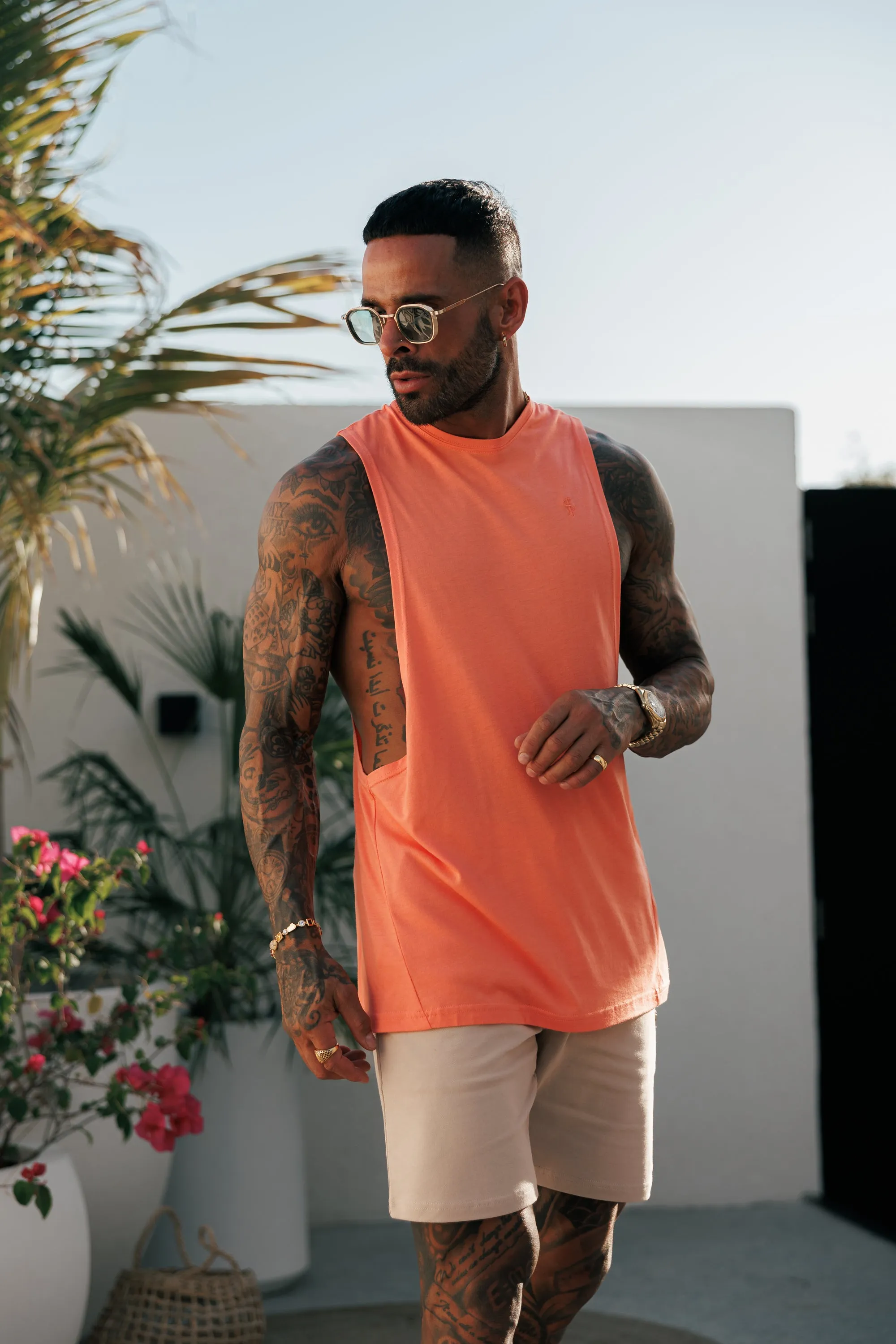 Father Sons Classic Bamboo Dropped Armhole Salmon Vest - FSH1344 sold by Father Sons product image thumbnail 5