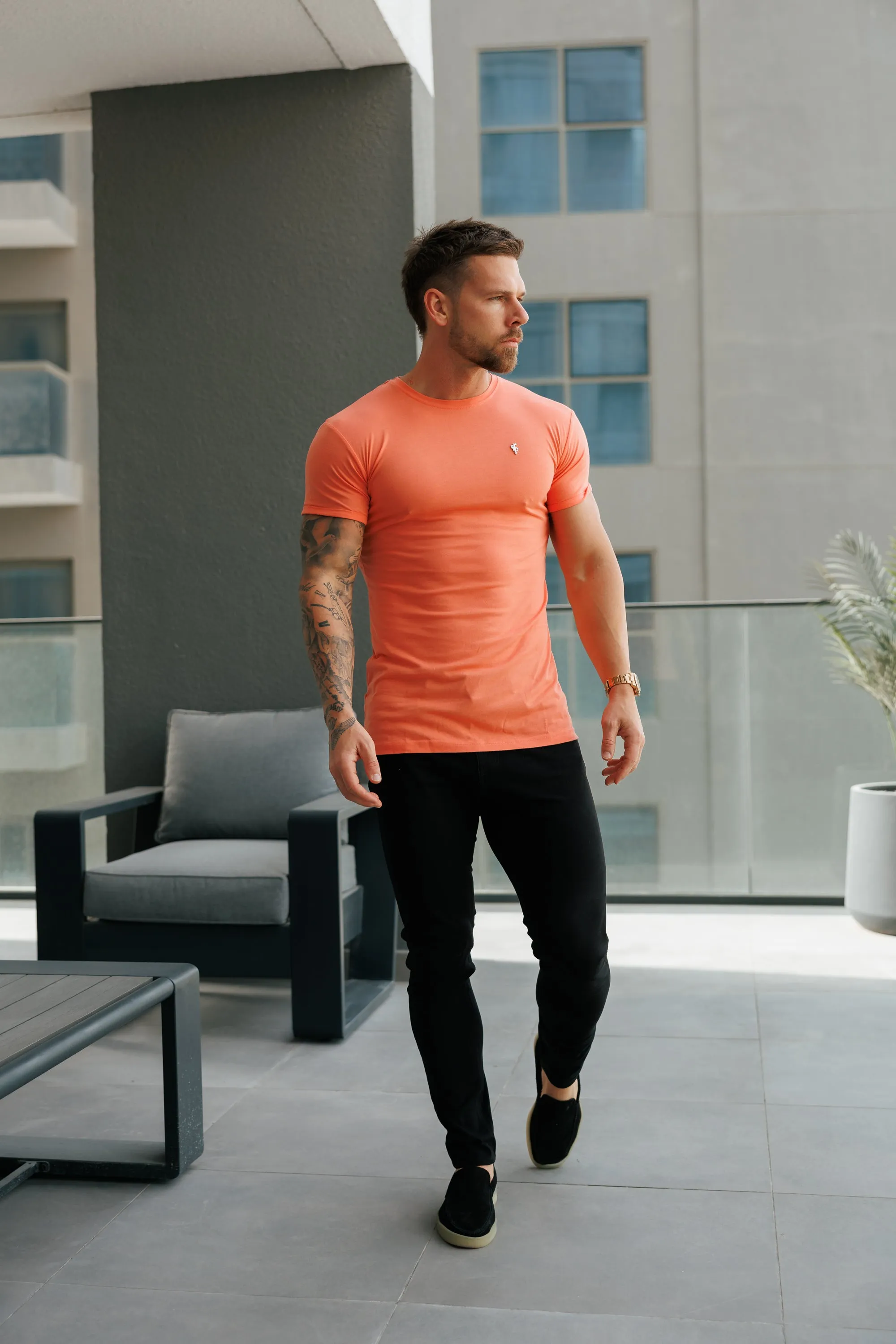 Father Sons Salmon / Silver Bamboo Crew T Shirt - FSH1216 sold by Father Sons product image thumbnail 2