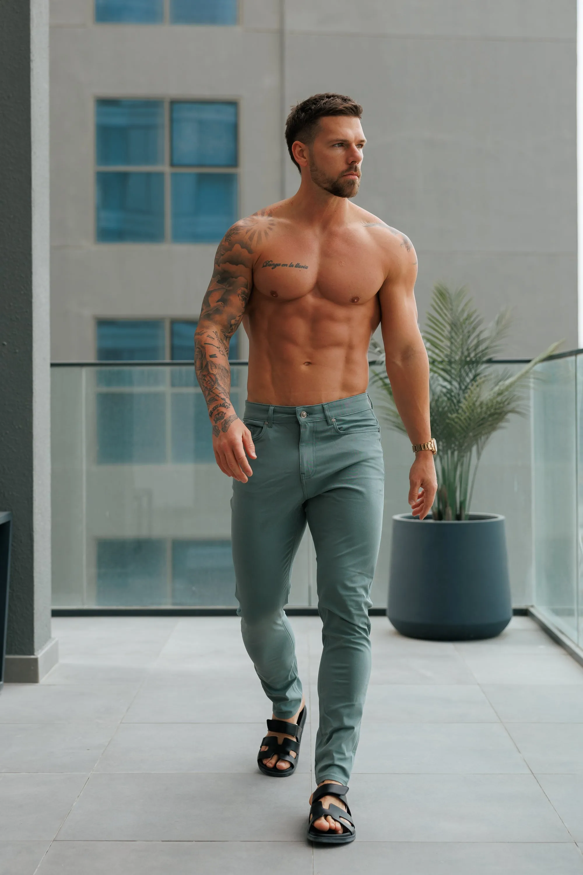 Father Sons Ultra Stretch Green Relaxed Jeans - FSJEAN017 sold by Father Sons product image thumbnail 4