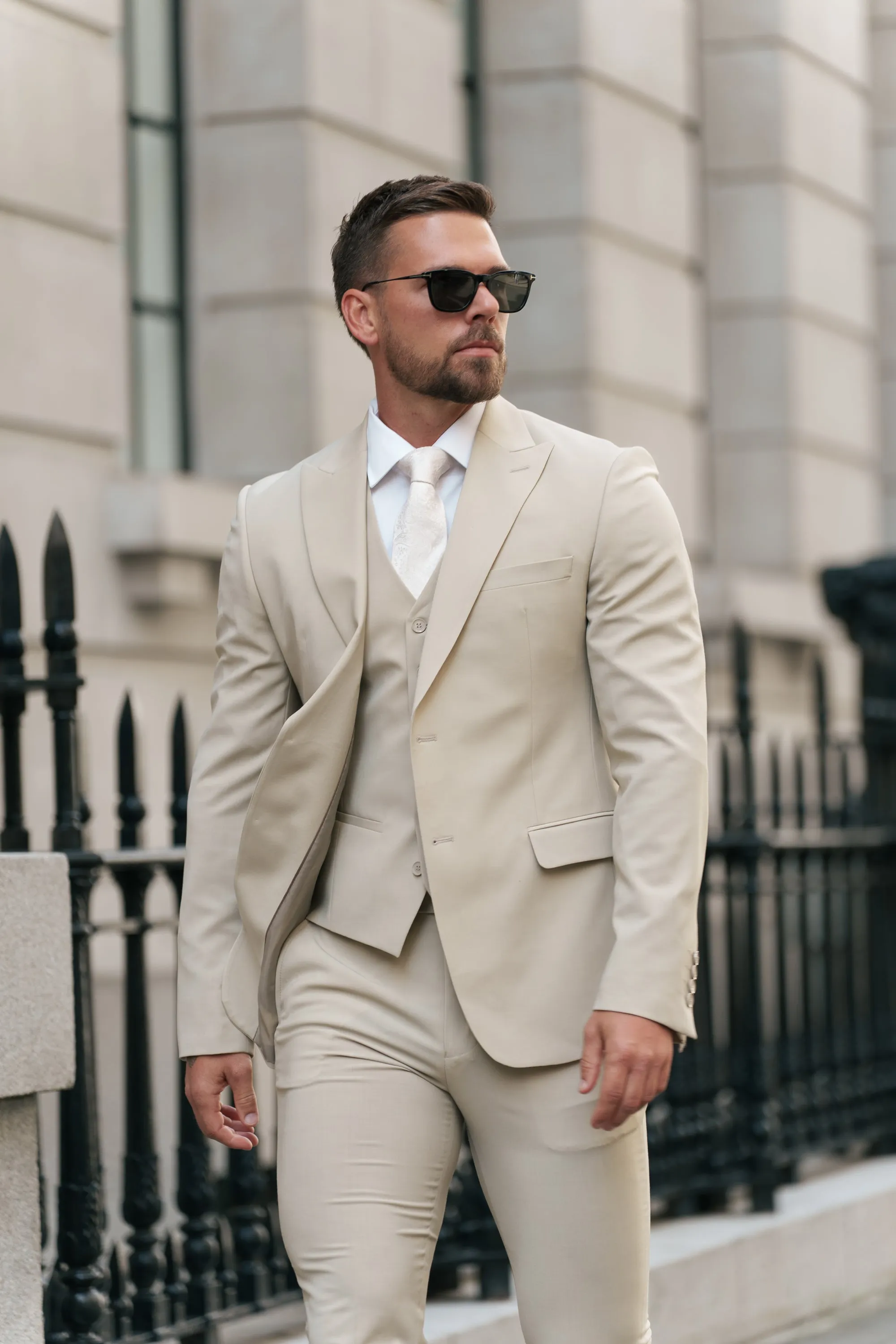 Father Sons Slim Formal Waistcoat Beige - FSW011 sold by Father Sons product image thumbnail 3