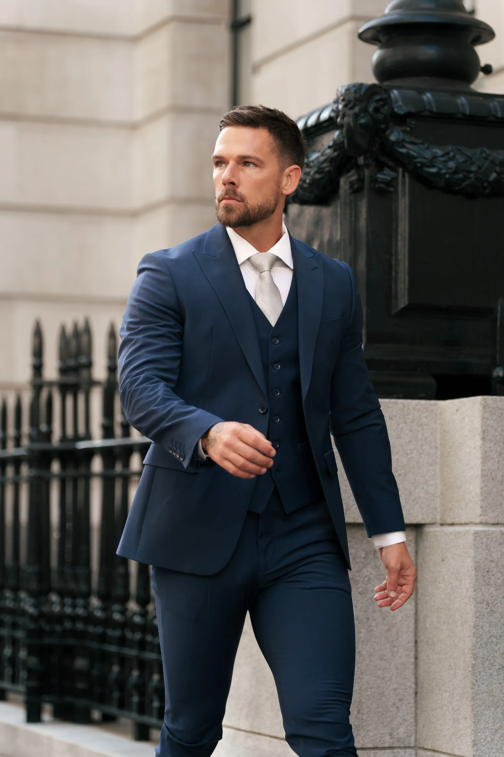 Father Sons Slim Formal Waistcoat Navy - FSW012 sold by Father Sons product image thumbnail 4