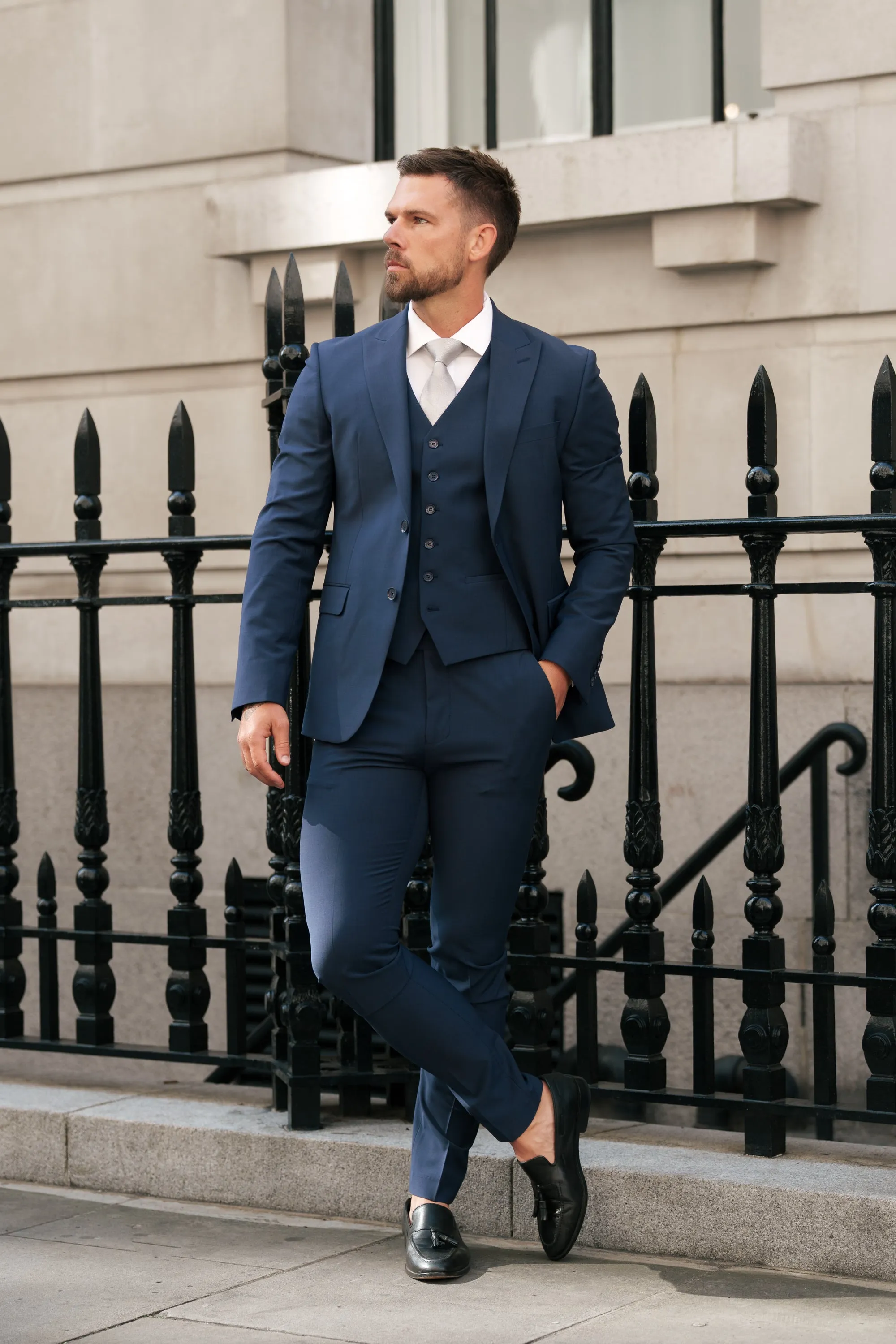 Father Sons Slim Formal Waistcoat Navy - FSW012 sold by Father Sons product image thumbnail 5