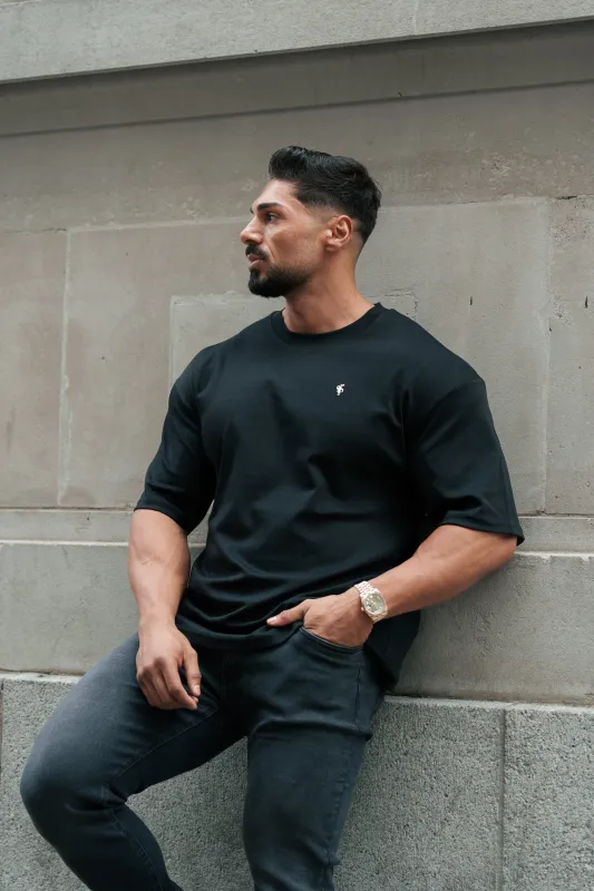 Father Sons Classic Black / Gold Oversized Crew T Shirt - FSH1373 sold by Father Sons