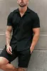 Father Sons Jersey Cord Black Shorts - FSR012 sold by Father Sons