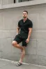 Father Sons Jersey Cord Black Shorts - FSR012 sold by Father Sons