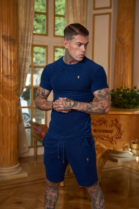Father Sons New French Navy Towelling Crew T Shirt - FSH655 sold by Father Sons