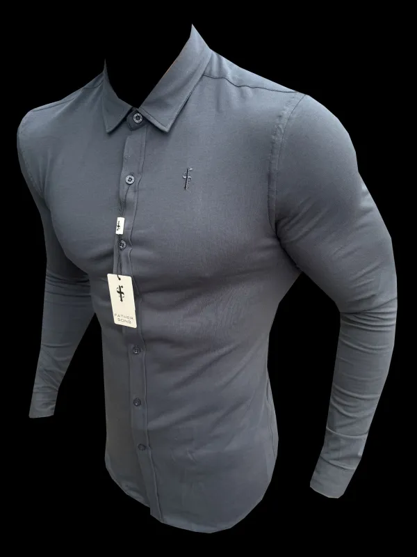 Father Sons Fitted Blue / Grey Long Sleeve Jersey - FSD005 sold by Father Sons