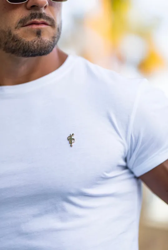 Father Sons Classic White Bamboo Crew with Gold Metal Emblem Decal FSH1381 sold by Father Sons