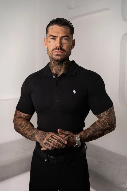 Black / Silver Polo Shirt - FSH1403 sold by Father Sons