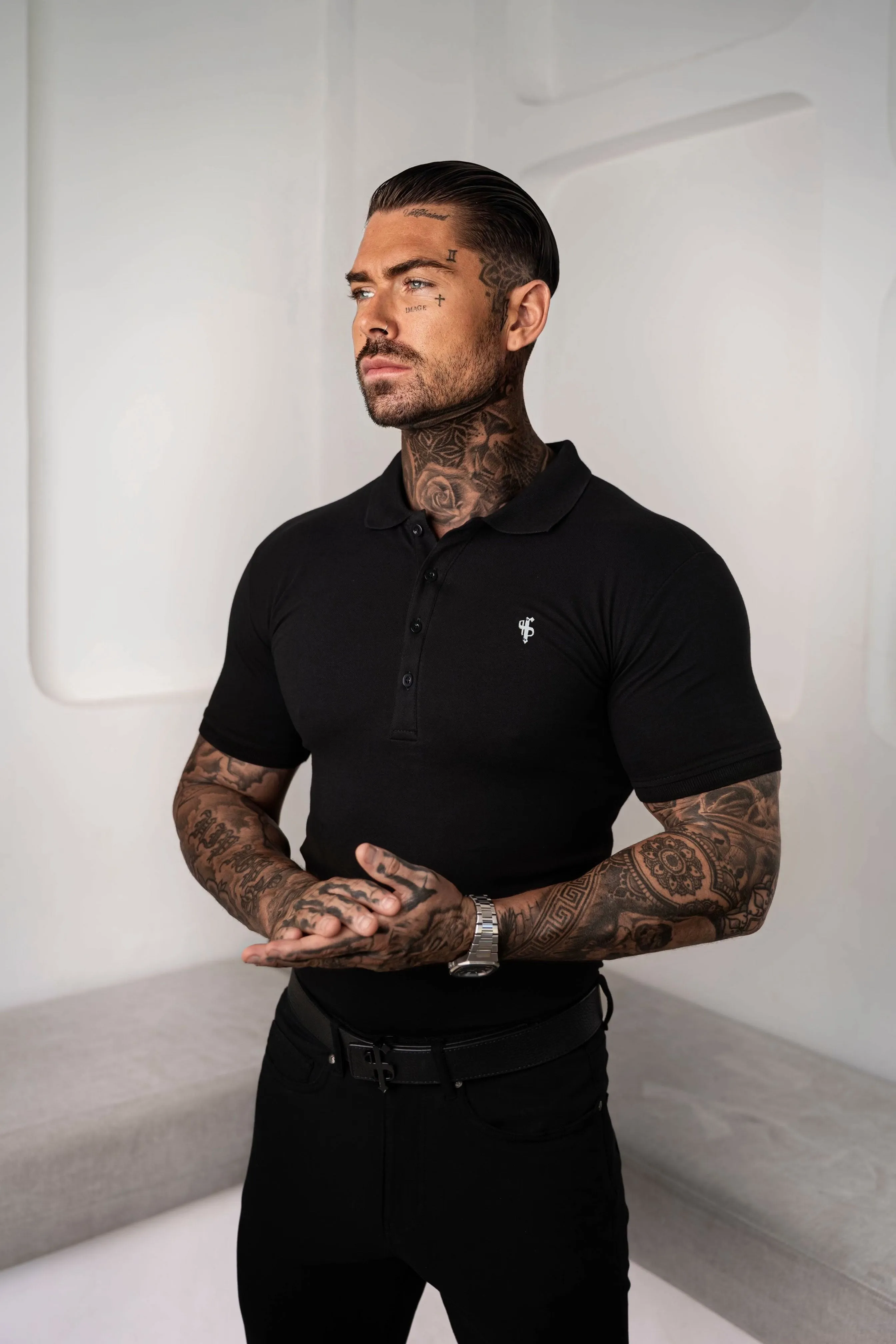 Black / Silver Polo Shirt - FSH1403 sold by Father Sons product image thumbnail 2