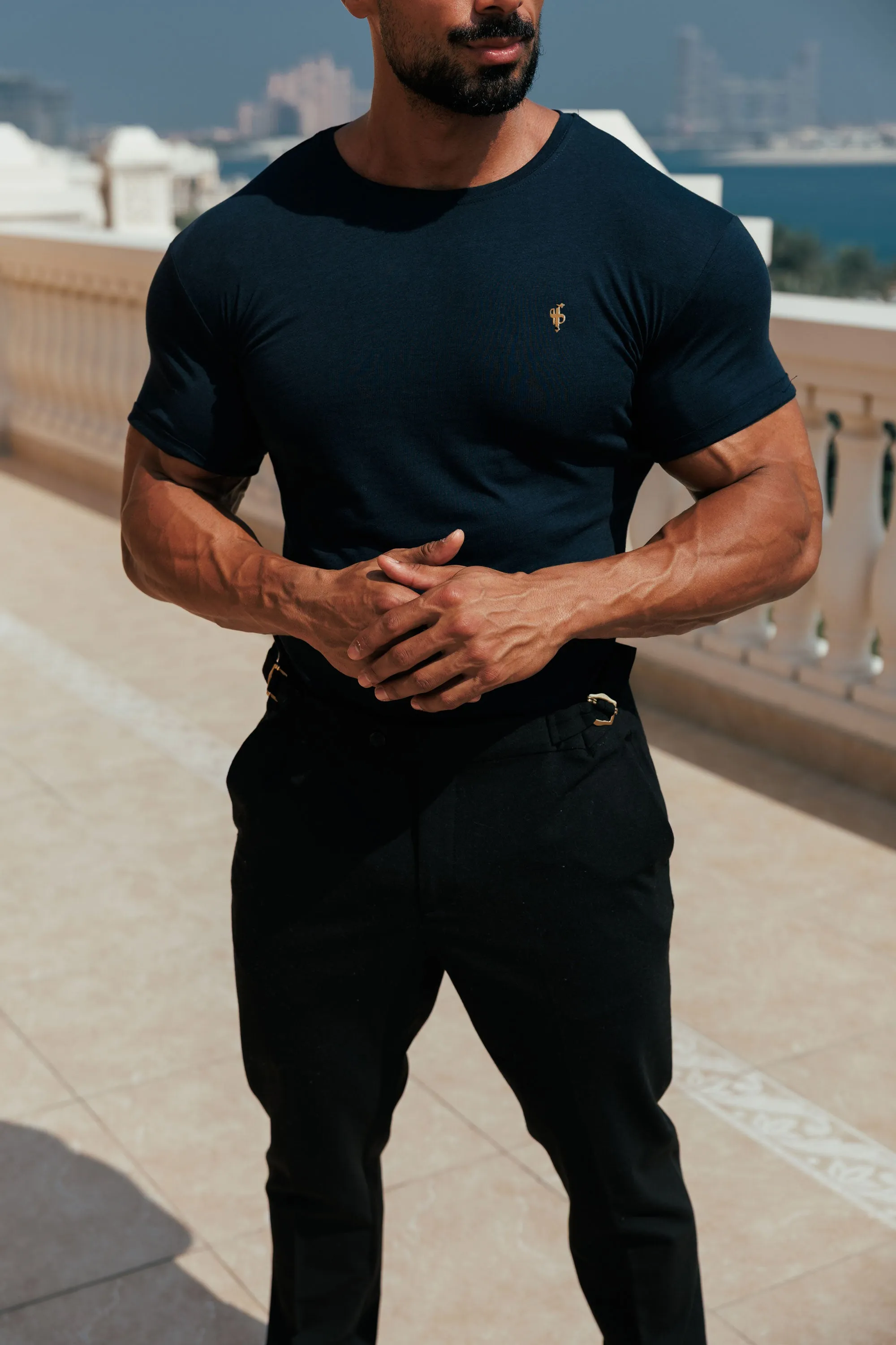 Father Sons Navy / Gold Bamboo Crew T Shirt - FSH1437 sold by Father Sons product image thumbnail 2