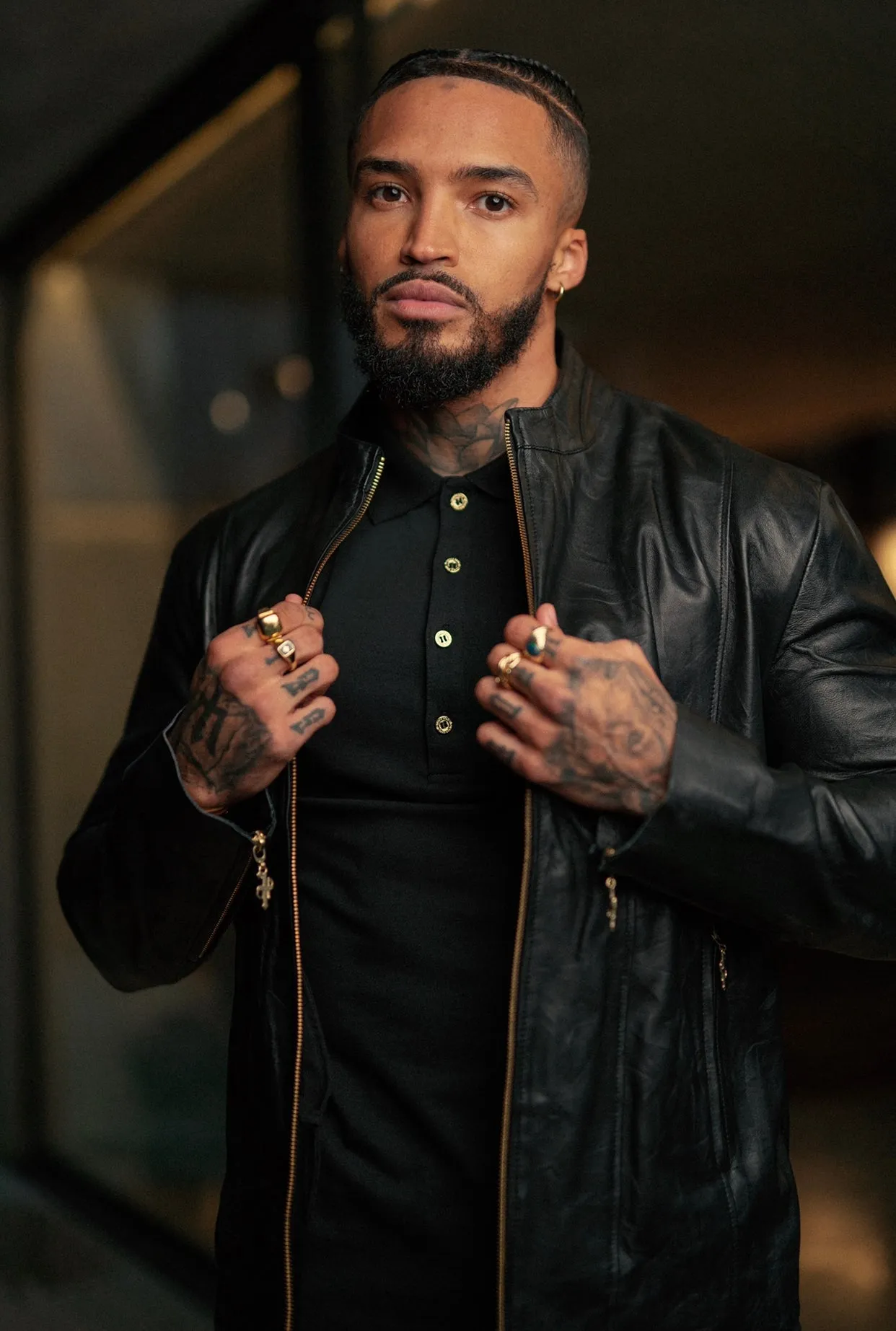 Father Sons Black Lambs Leather Jacket With Gold Zips - FSH610 sold by Father Sons product image thumbnail 5