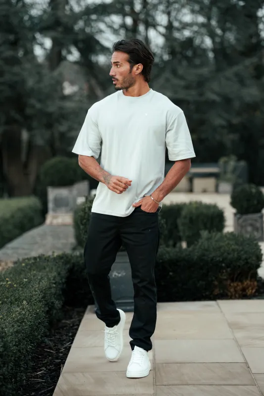 Father Sons Classic Light Grey / Silver Oversized Crew T Shirt - FSH1421 sold by Father Sons