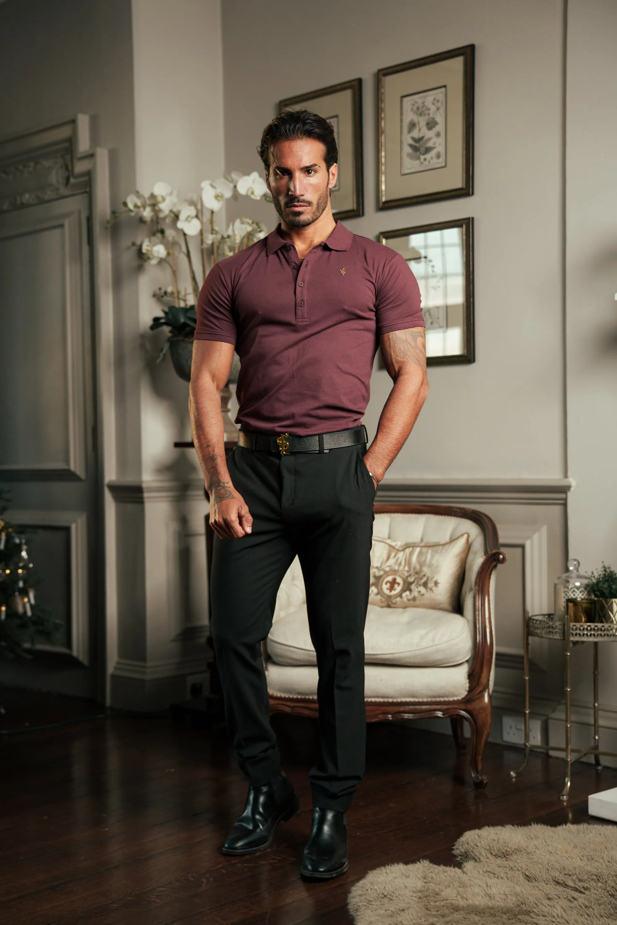Burgundy / Gold Polo Shirt - FSH1407 sold by Father Sons product image thumbnail 5