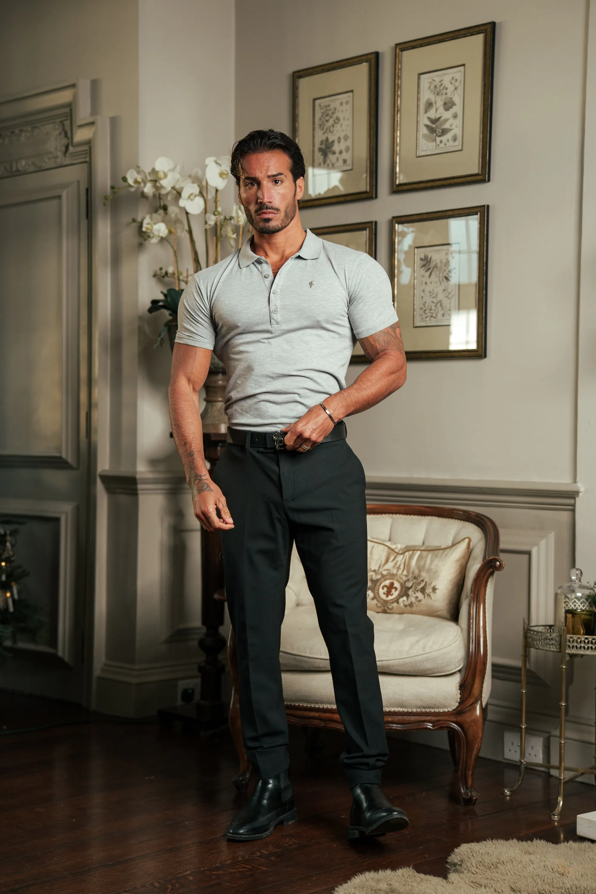 Light Grey / Silver Polo Shirt - FSH1406 sold by Father Sons product image thumbnail 4