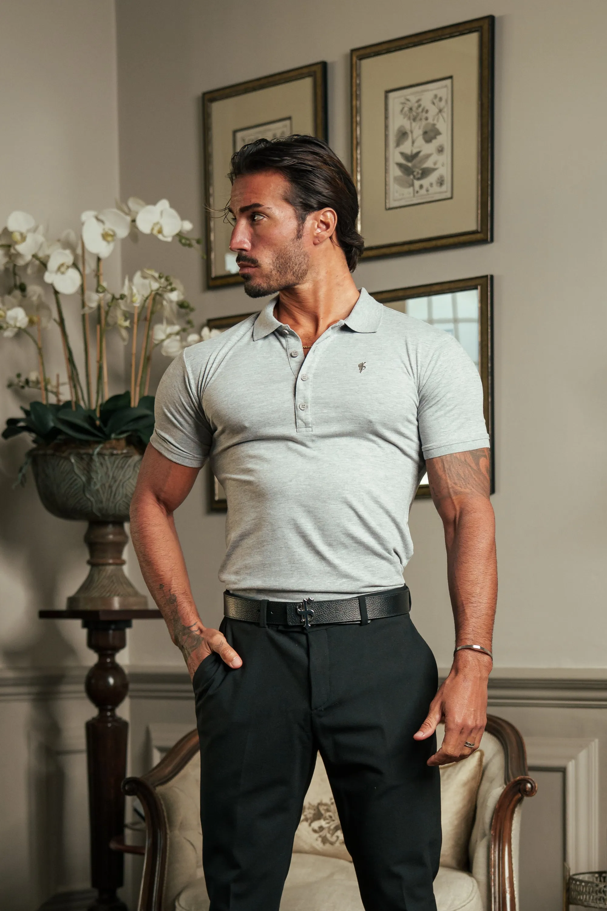 Light Grey / Silver Polo Shirt - FSH1406 sold by Father Sons product image thumbnail 3