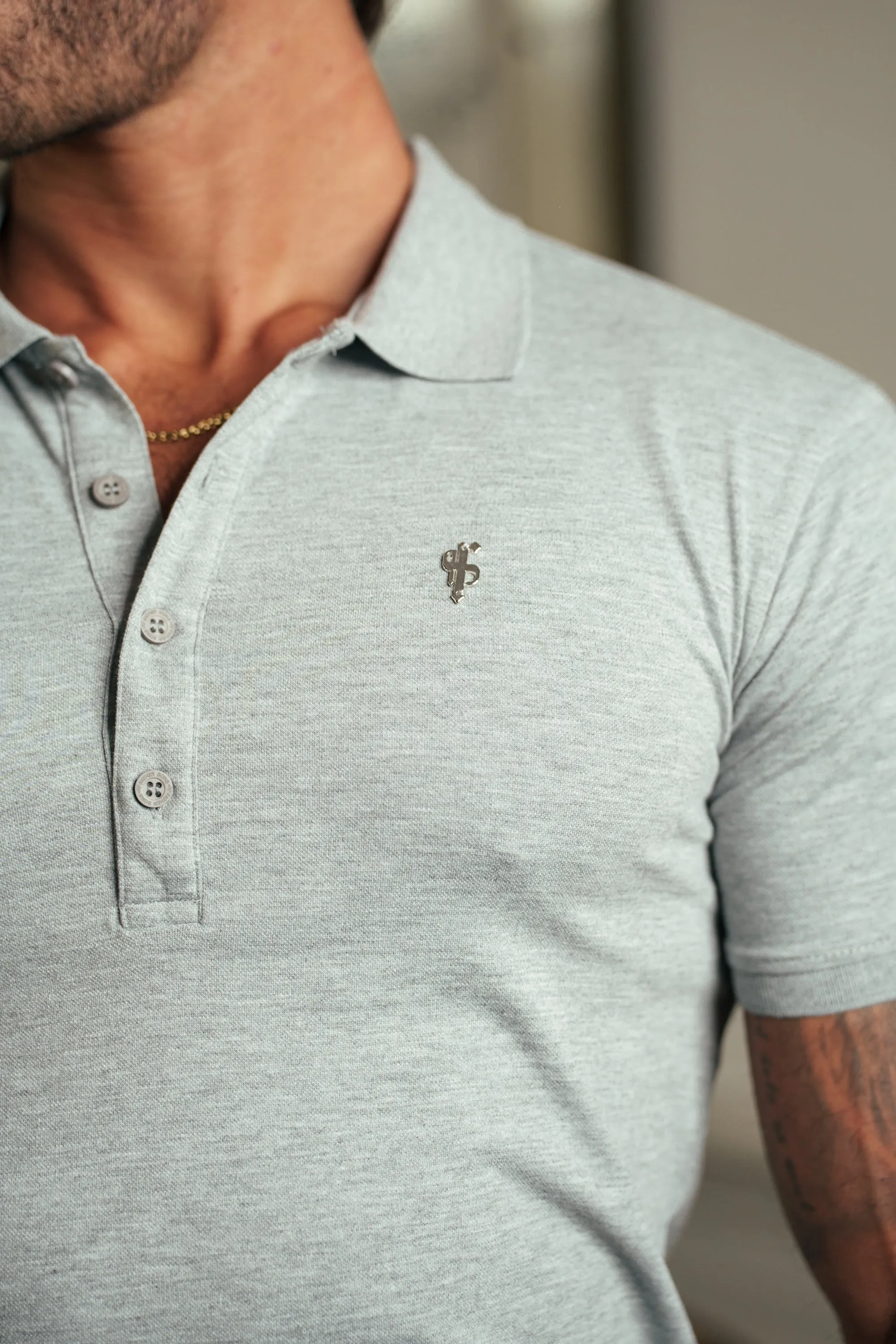Light Grey / Silver Polo Shirt - FSH1406 sold by Father Sons product image thumbnail 2