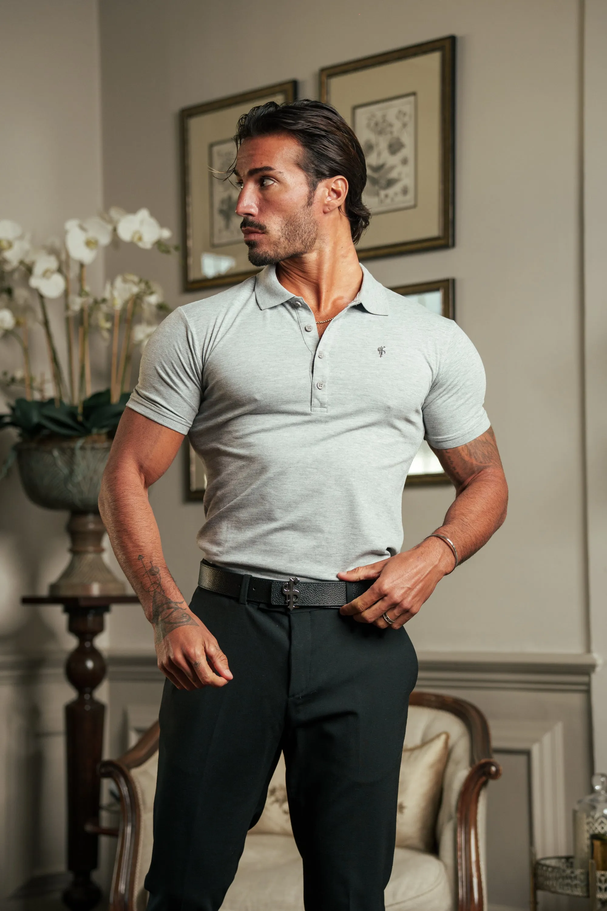 Light Grey / Silver Polo Shirt - FSH1406 sold by Father Sons product image thumbnail 5