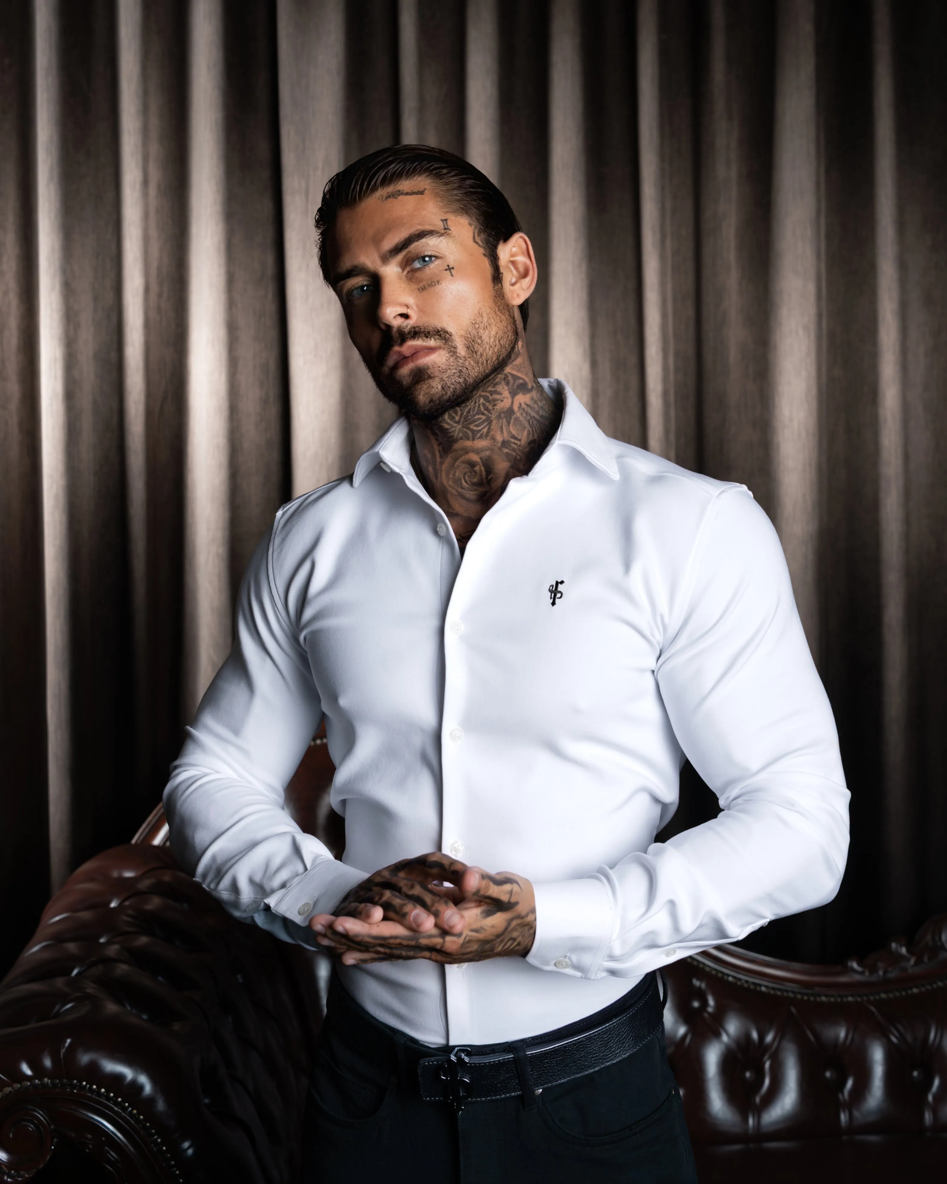 Father Sons Classic Scuba White Long Sleeve Stretch with Cutaway Collar - FS1240 sold by Father Sons