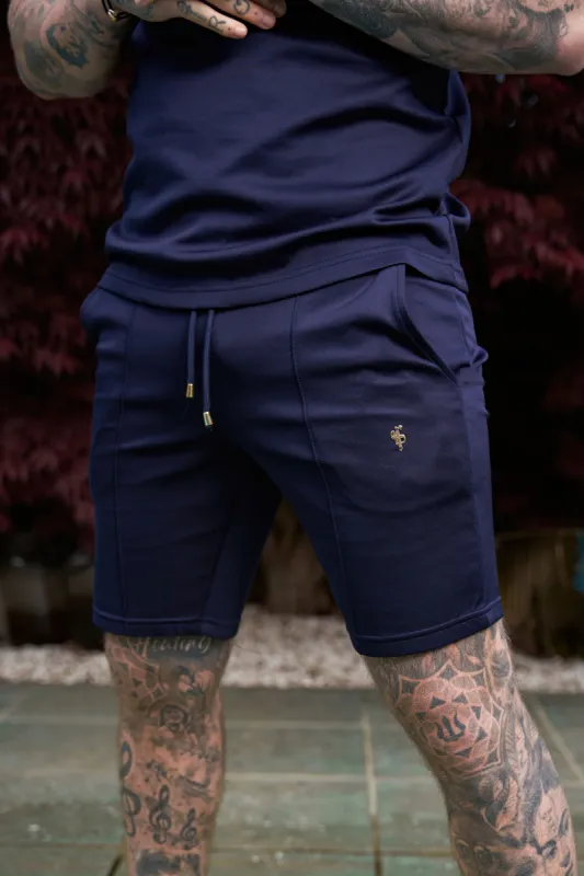 Father Sons Scuba Navy / Gold  Elasticated Drawstring Pintuck Shorts - FSH1040 sold by Father Sons