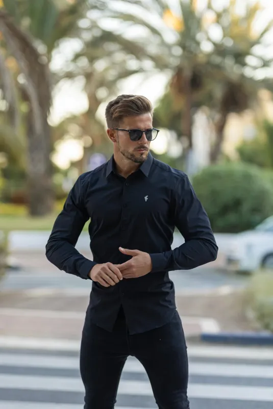 Boxy Stretch Black Long Sleeve - FSBOXY898 made by Father Sons