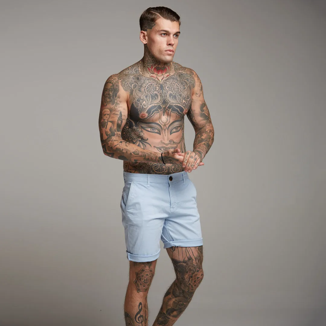 Slim Fit Light Blue Chino Shorts - FSH147 sold by Father Sons product image thumbnail 2