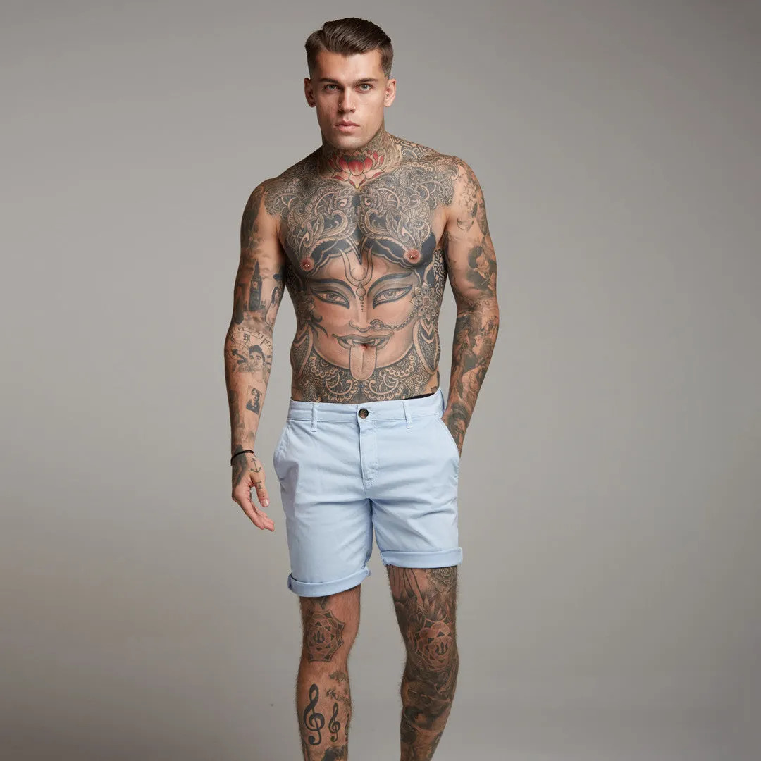 Slim Fit Light Blue Chino Shorts - FSH147 sold by Father Sons product image thumbnail 3