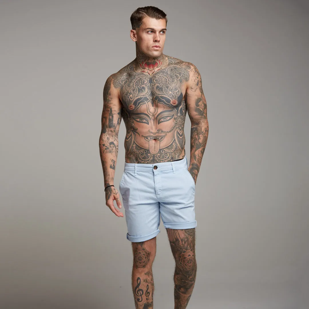 Slim Fit Light Blue Chino Shorts - FSH147 sold by Father Sons product image thumbnail 4