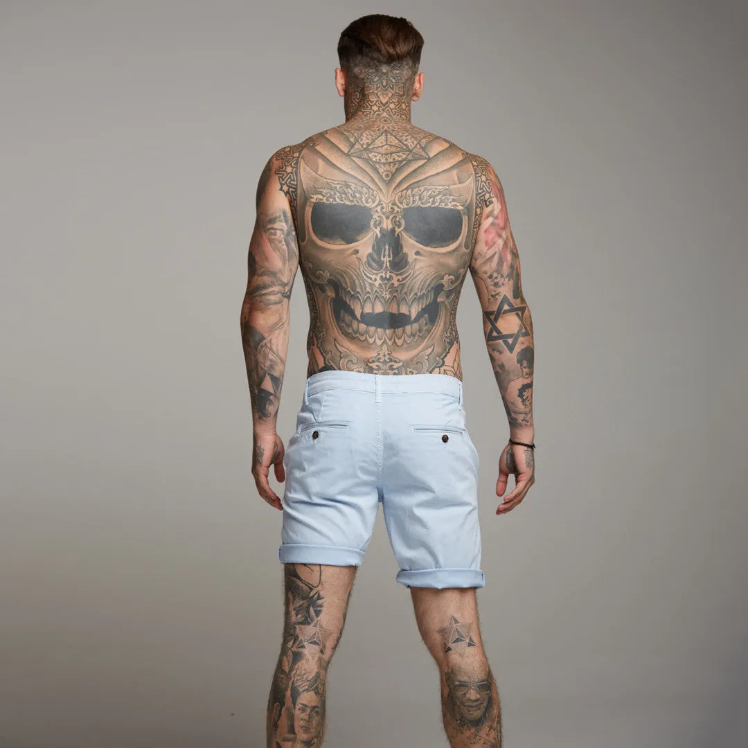 Slim Fit Light Blue Chino Shorts - FSH147 sold by Father Sons product image thumbnail 5
